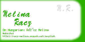 melina racz business card